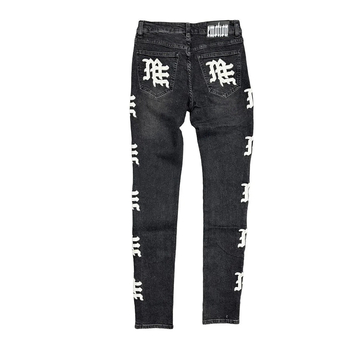 Mixed Emotion Monogram Denim Black Wash Jean