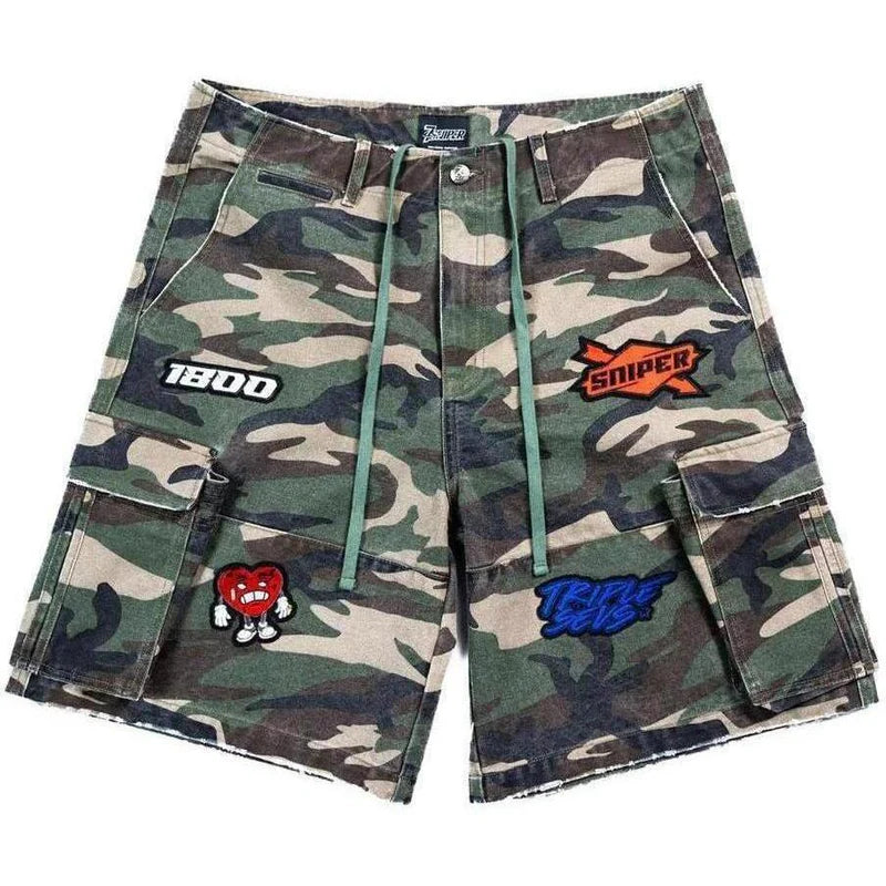 Triple Sevens x Sniper Gang Camo Shorts
