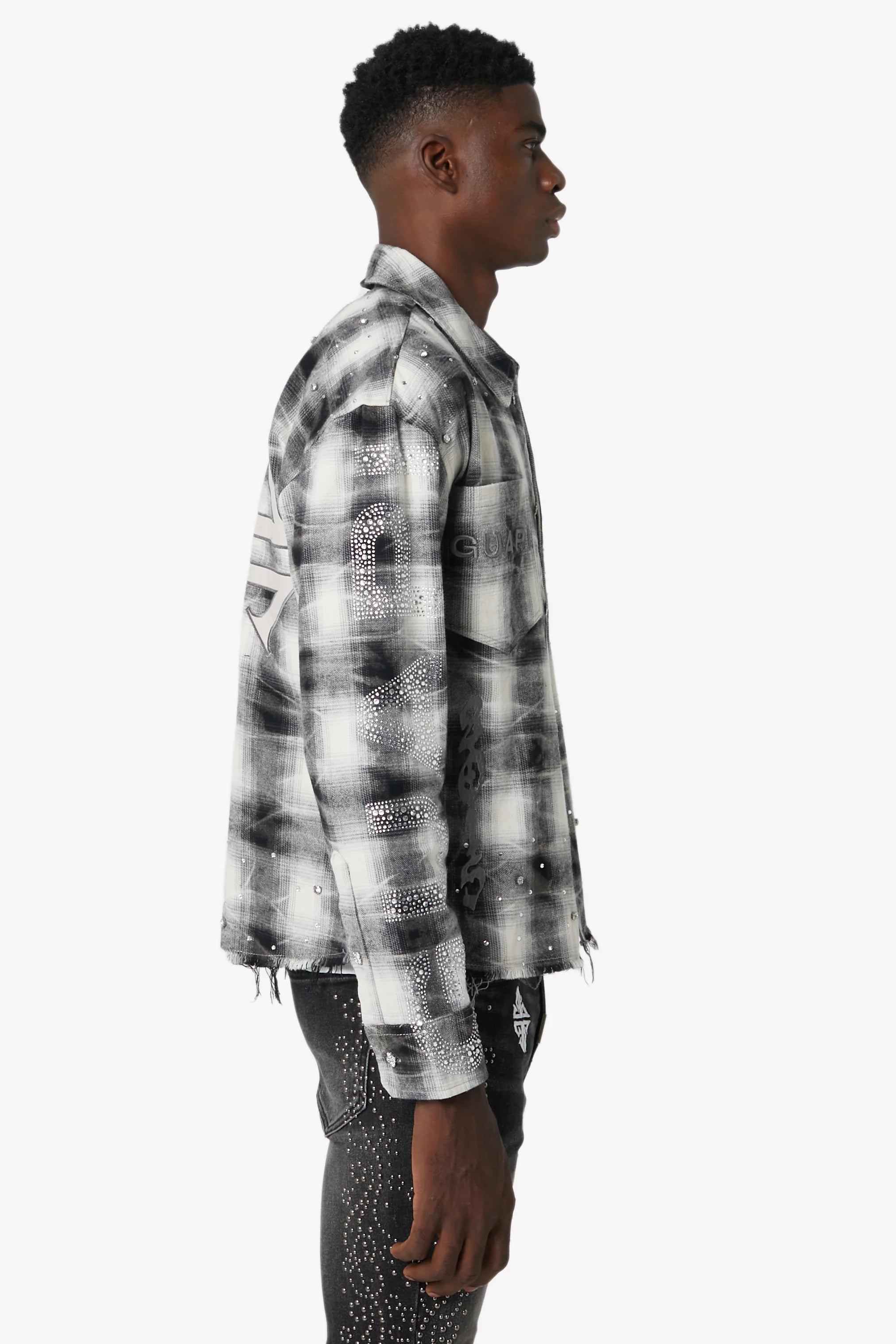 Guapi Cloud Grey Cross Flannel Shirt