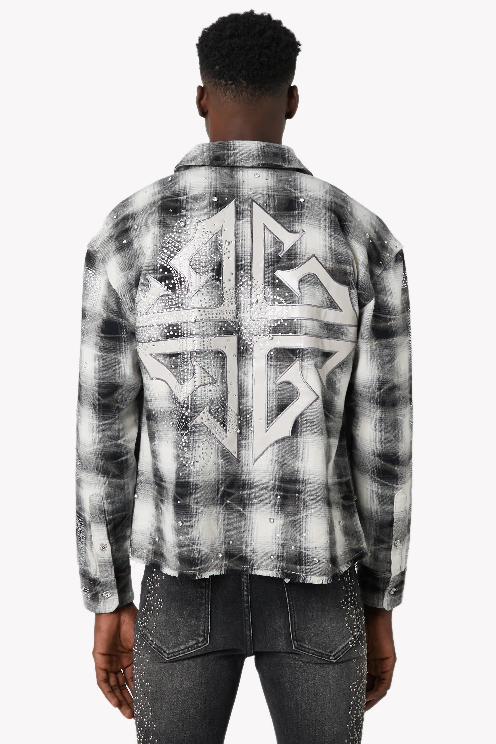 Guapi Cloud Grey Cross Flannel Shirt