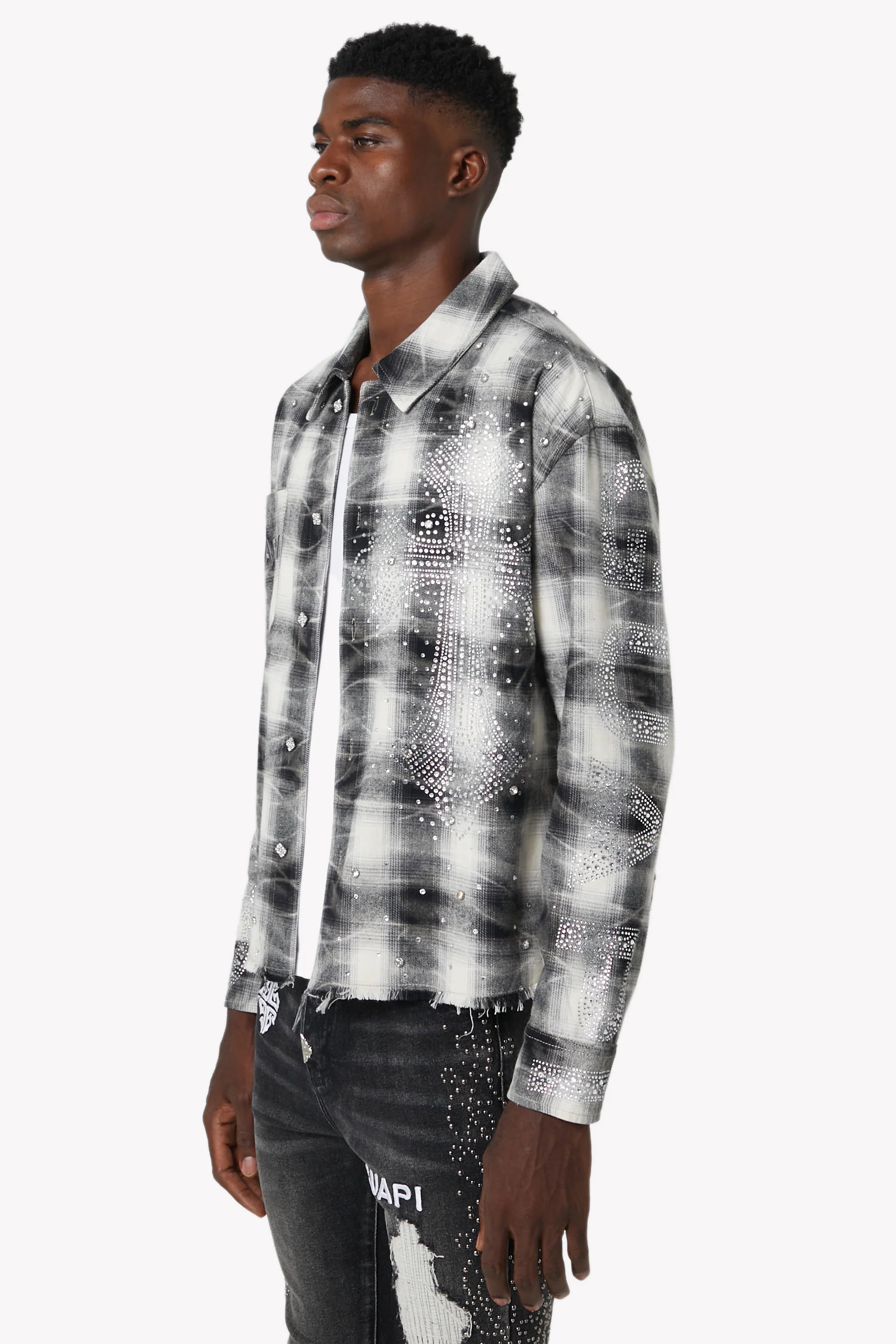 Guapi Cloud Grey Cross Flannel Shirt