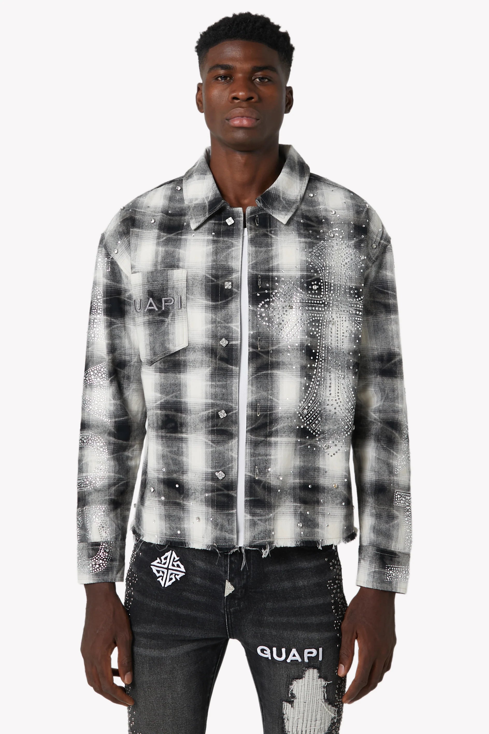 Guapi Cloud Grey Cross Flannel Shirt