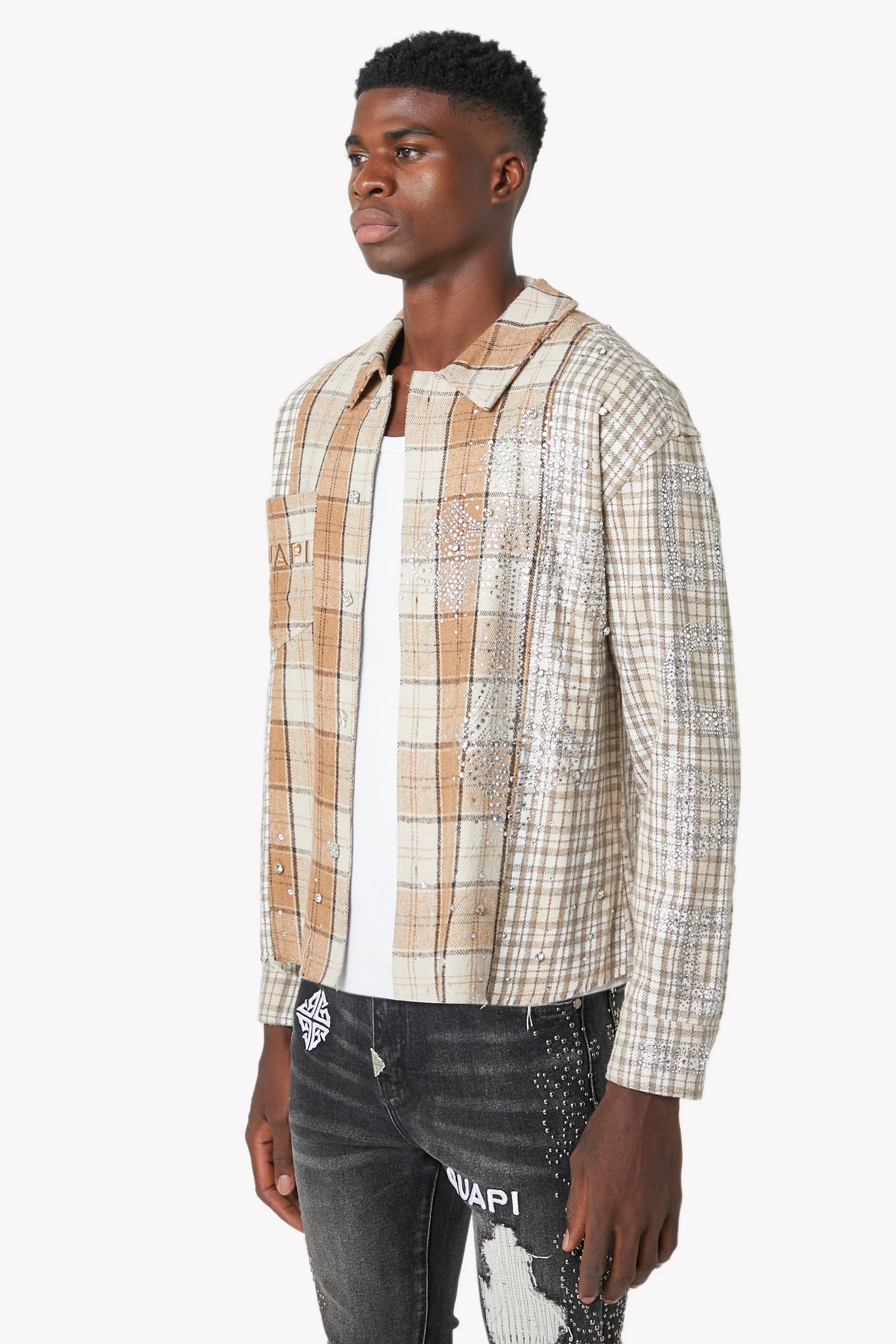 Guapi Cream Cross Flannel Shirt