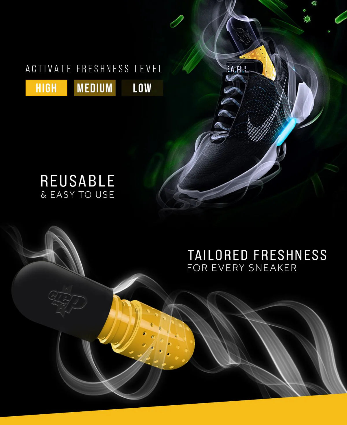 Crep Protect Pill Shoe Refresher - Ultimate Sneaker Deodorant, Odor Eliminator, Fresh Cotton Fragrance (Pack of 2)