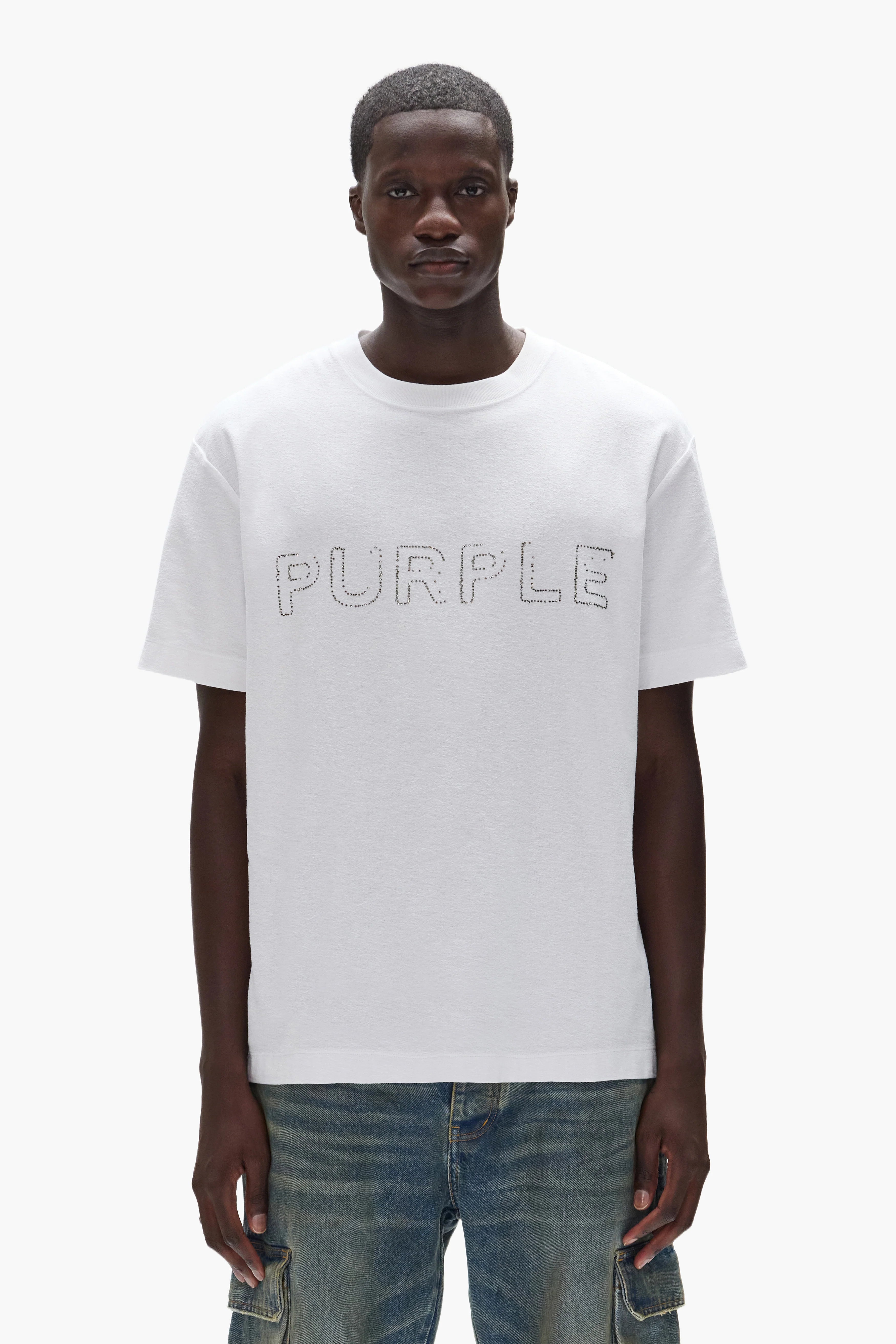 Purple Brand Crystal T-Shirt P104-TWCW425