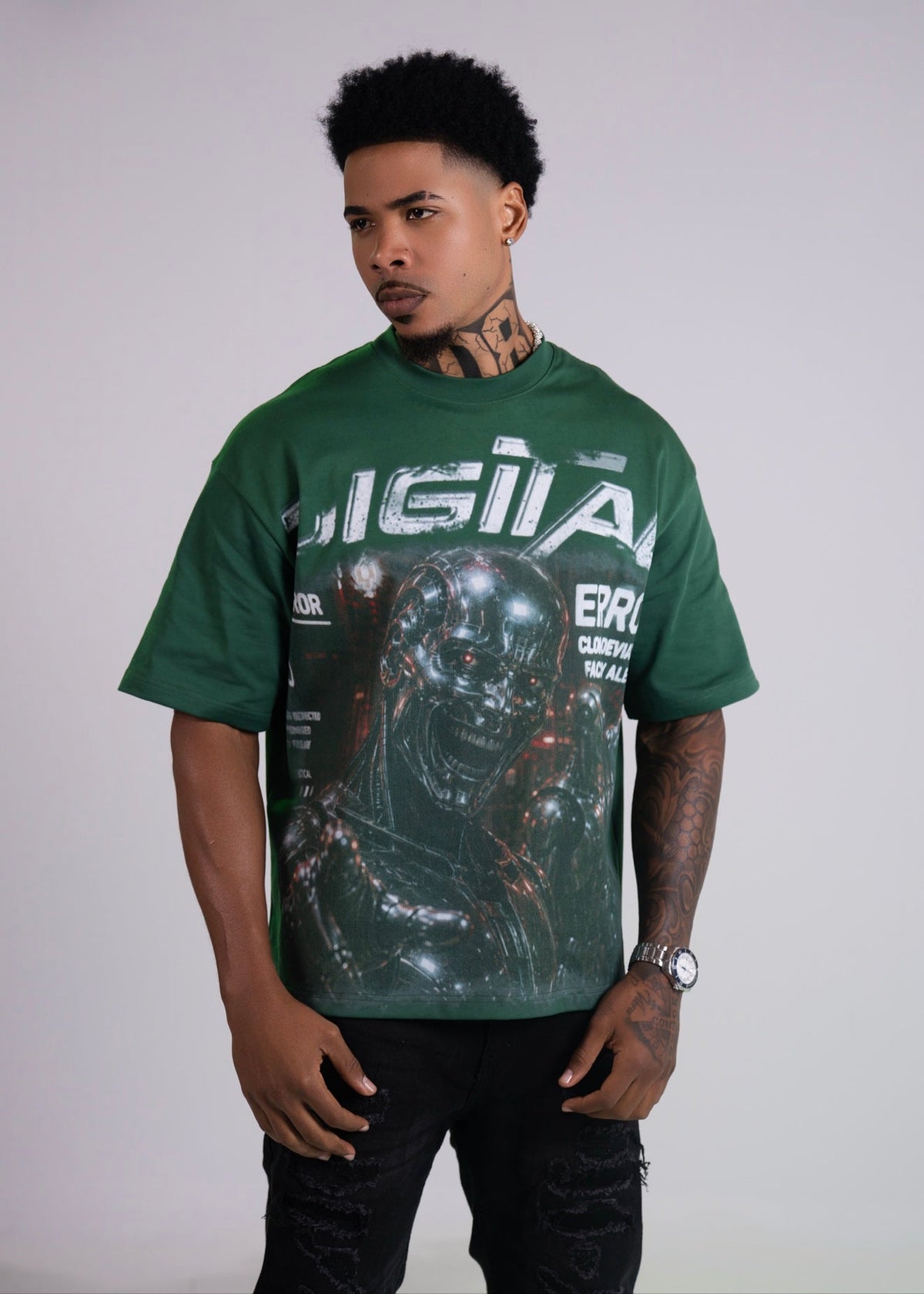 Digital Clone Deviation T-Shirt In Green