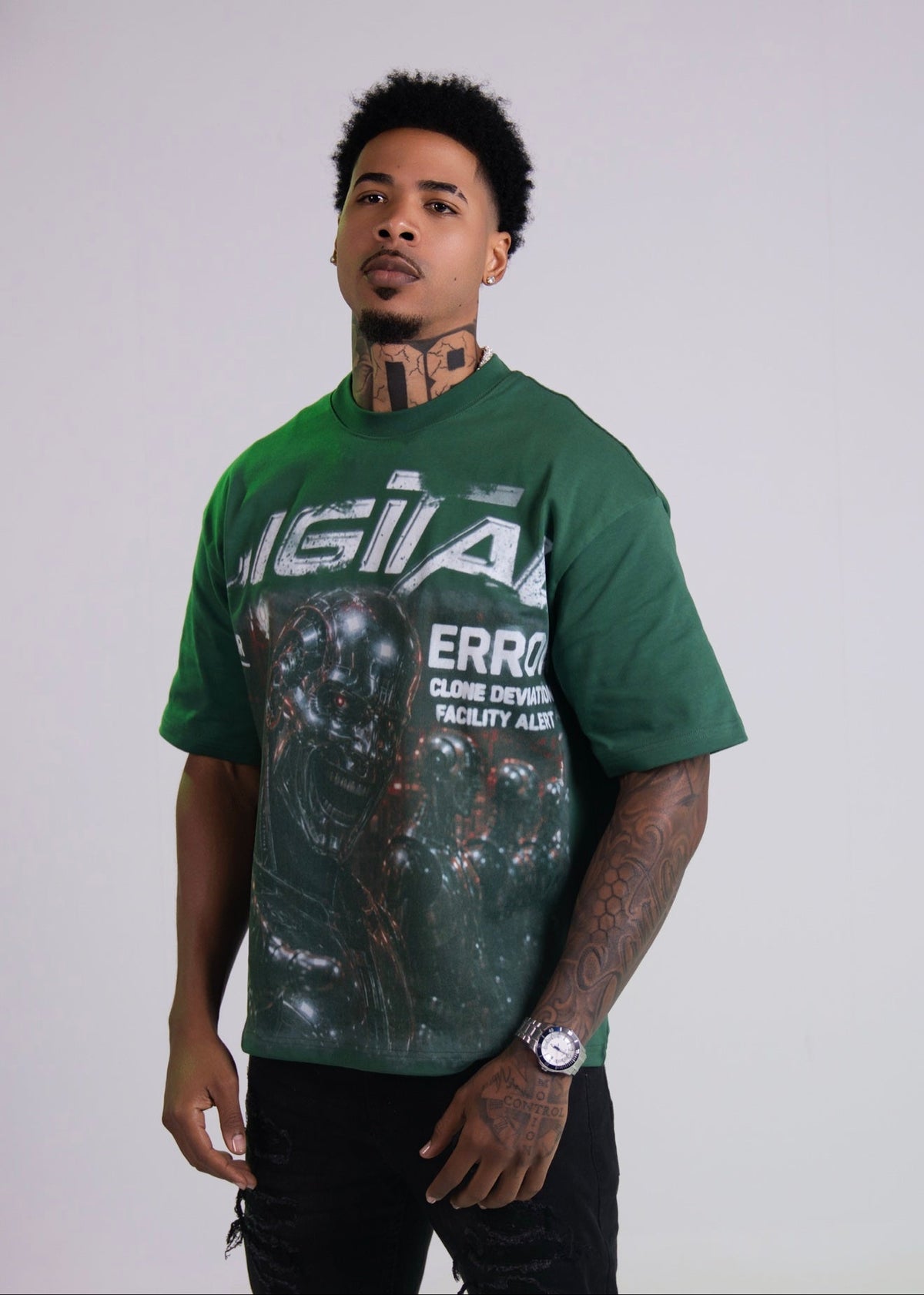 Digital Clone Deviation T-Shirt In Green