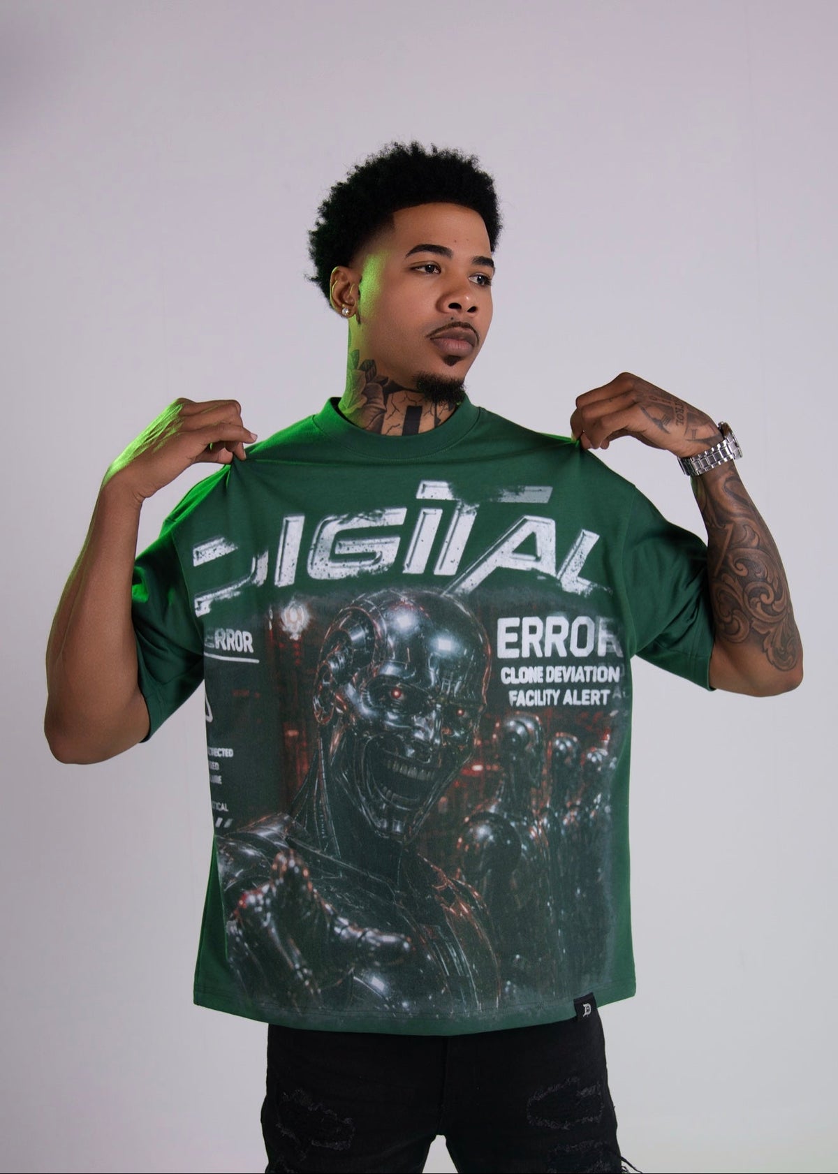 Digital Clone Deviation T-Shirt In Green
