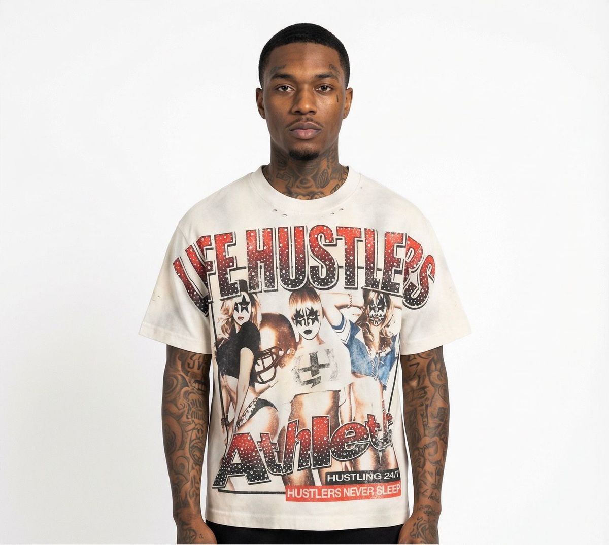 Life Hustlers Football Girls T-Shirt In White