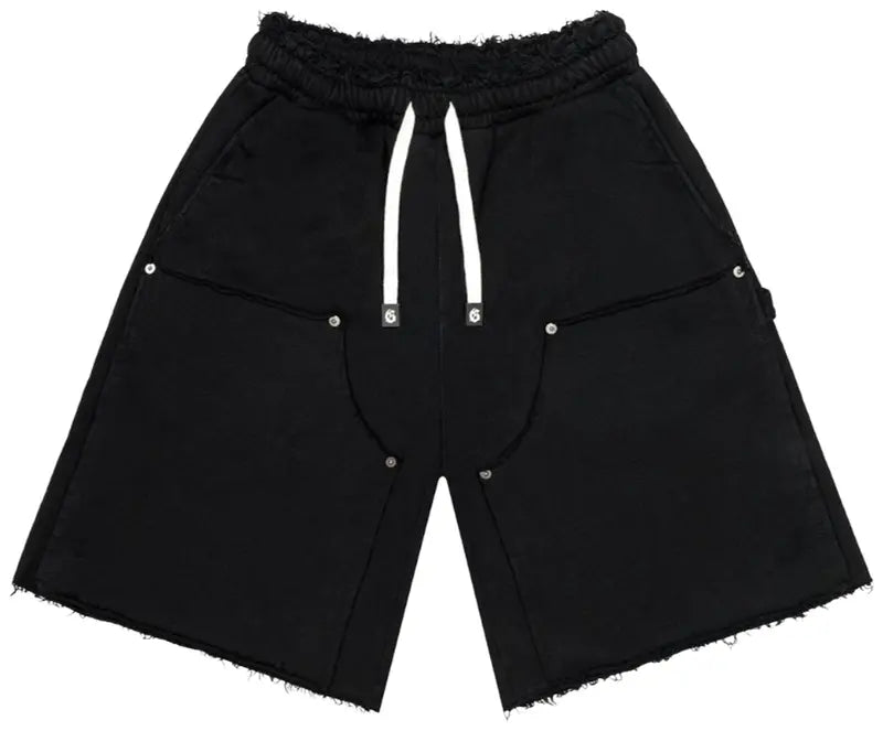 Godspeed Distressed Carpenter Shorts In Flat Black