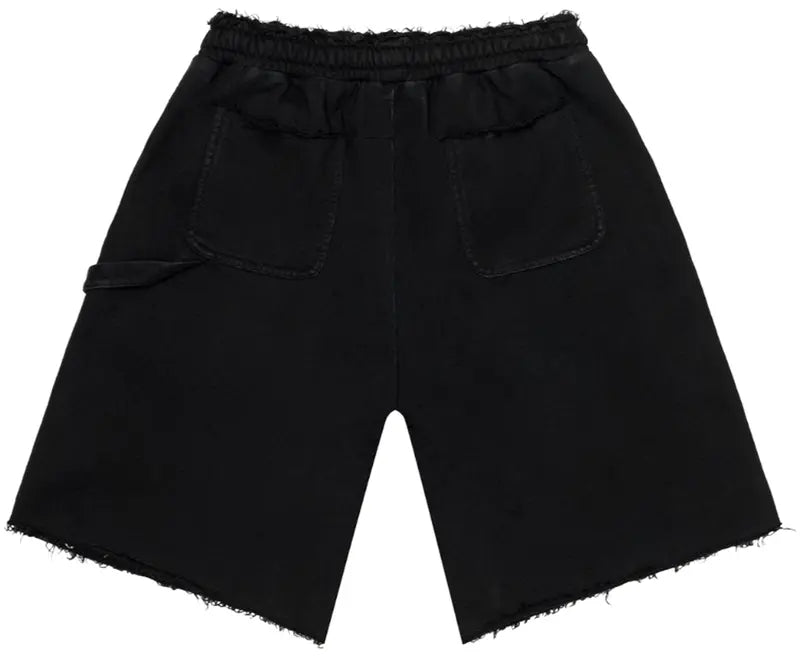 Godspeed Distressed Carpenter Shorts In Flat Black