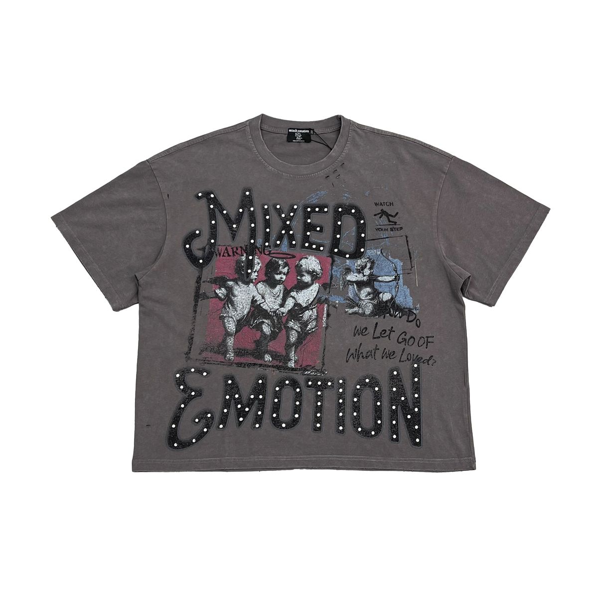 Mixed Emotion Friends T-Shirt In Grey