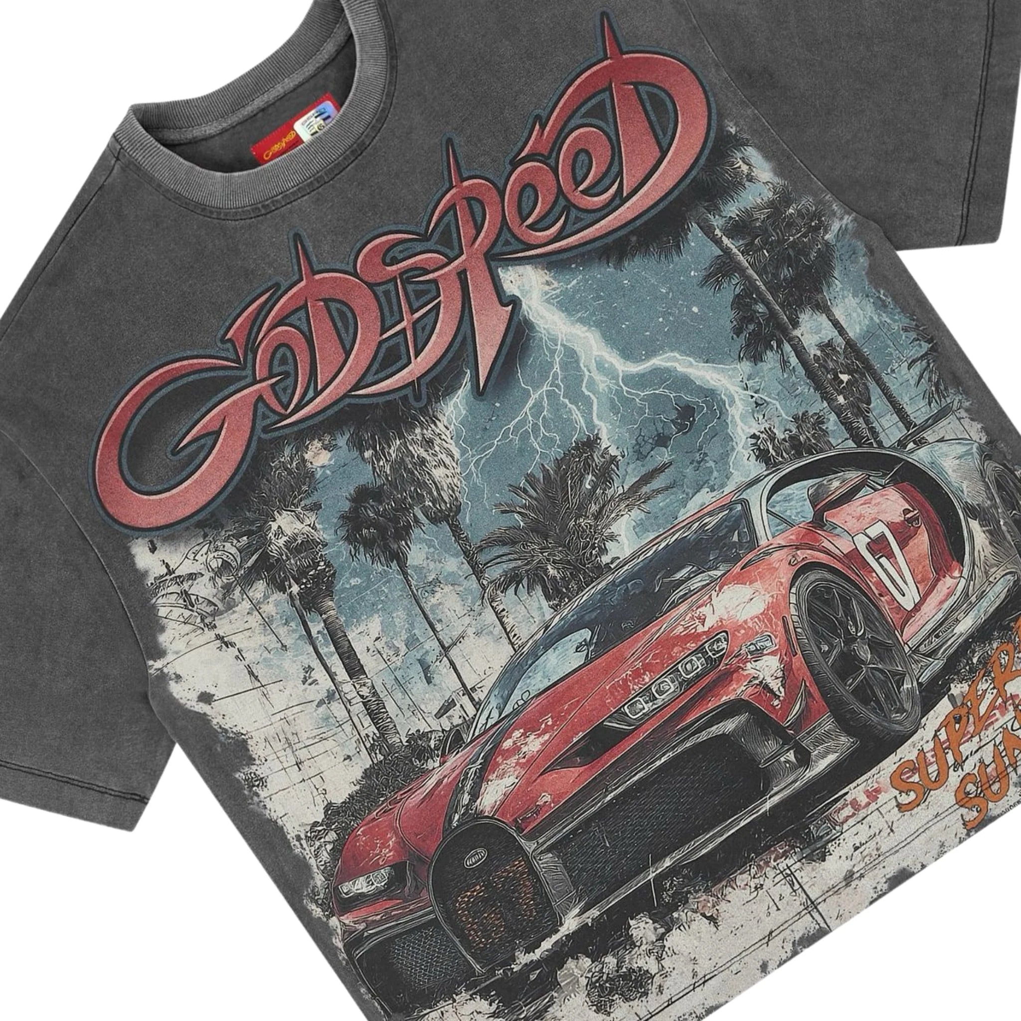 Godspeed Gatti Miami Superrun T-Shirt In Grey Wash