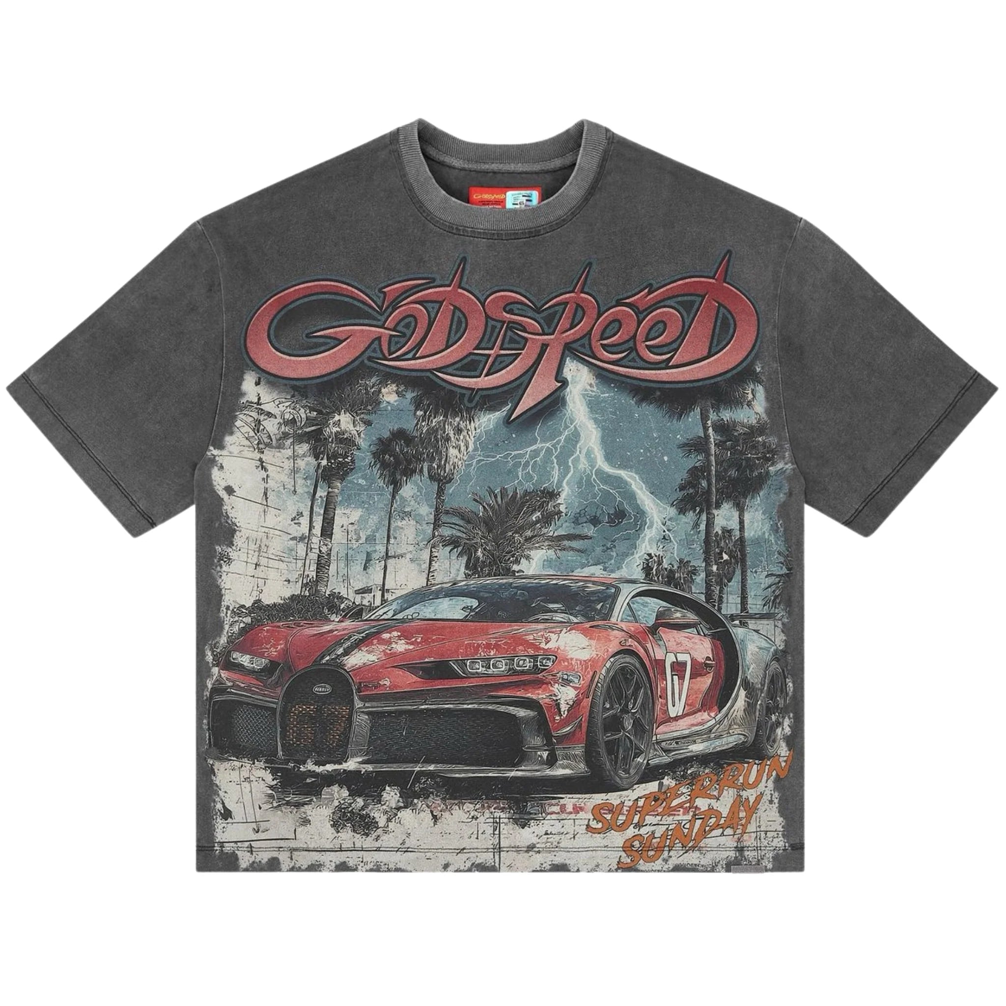 Godspeed Gatti Miami Superrun T-Shirt In Grey Wash