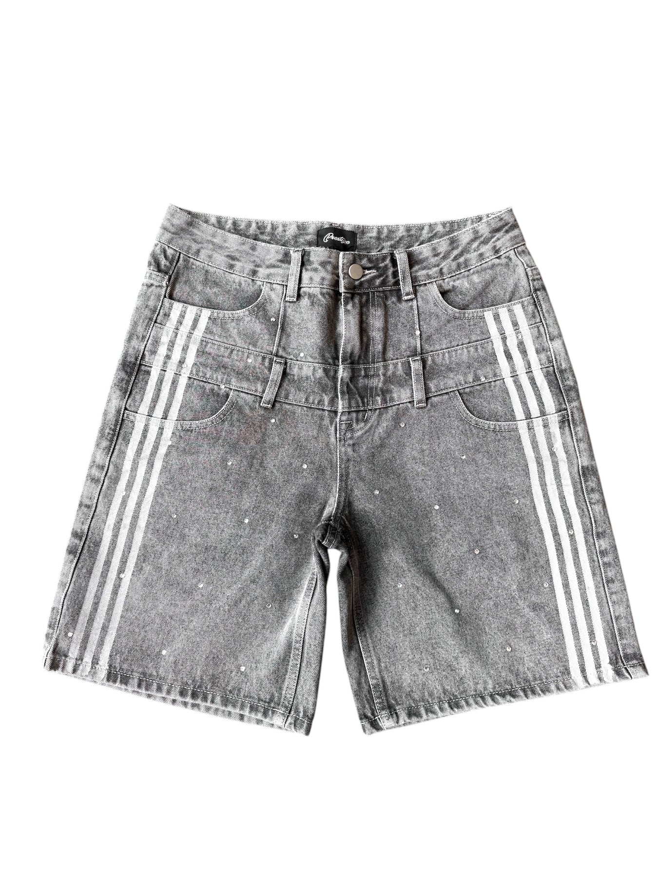 Prestige Double Waisted Jorts In Gray