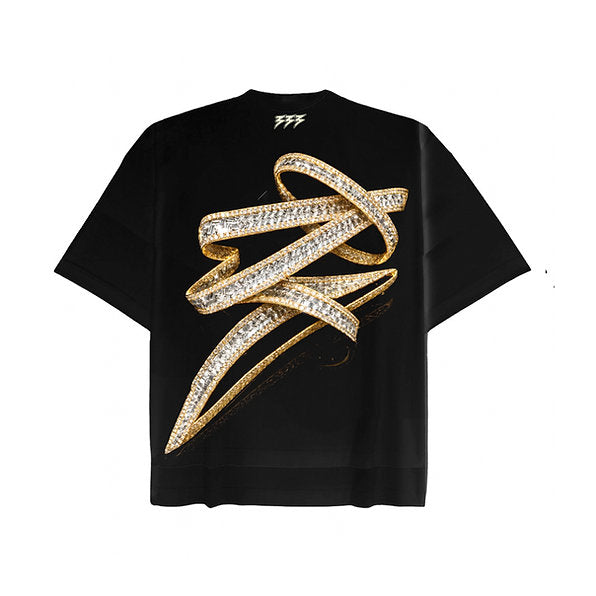333 3eyevision Don't Be Afraid Gold Chain T-Shirt In Black