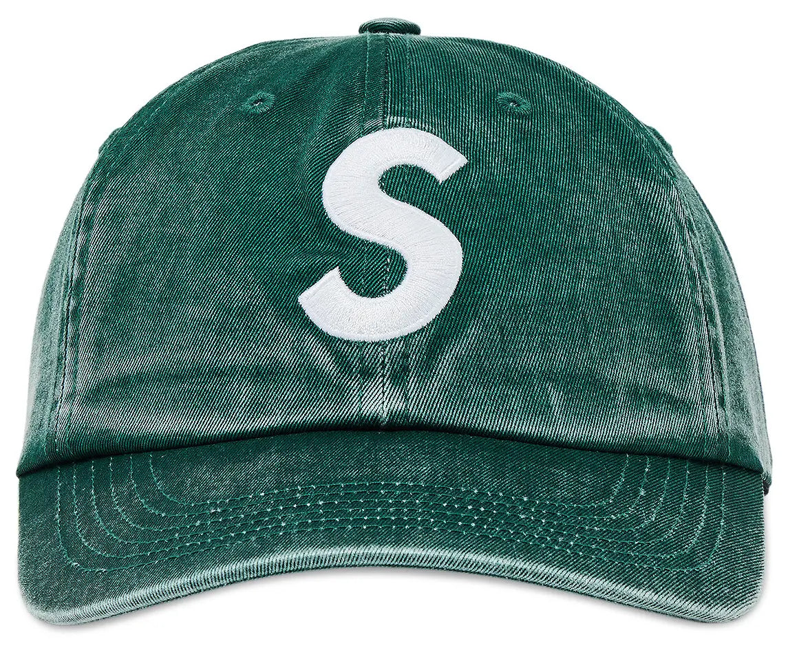 Supreme Pigment Coated S Logo 6 Panel Hat In Green