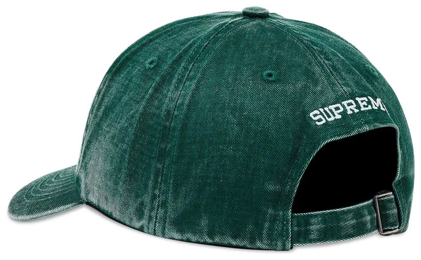 Supreme Pigment Coated S Logo 6 Panel Hat In Green