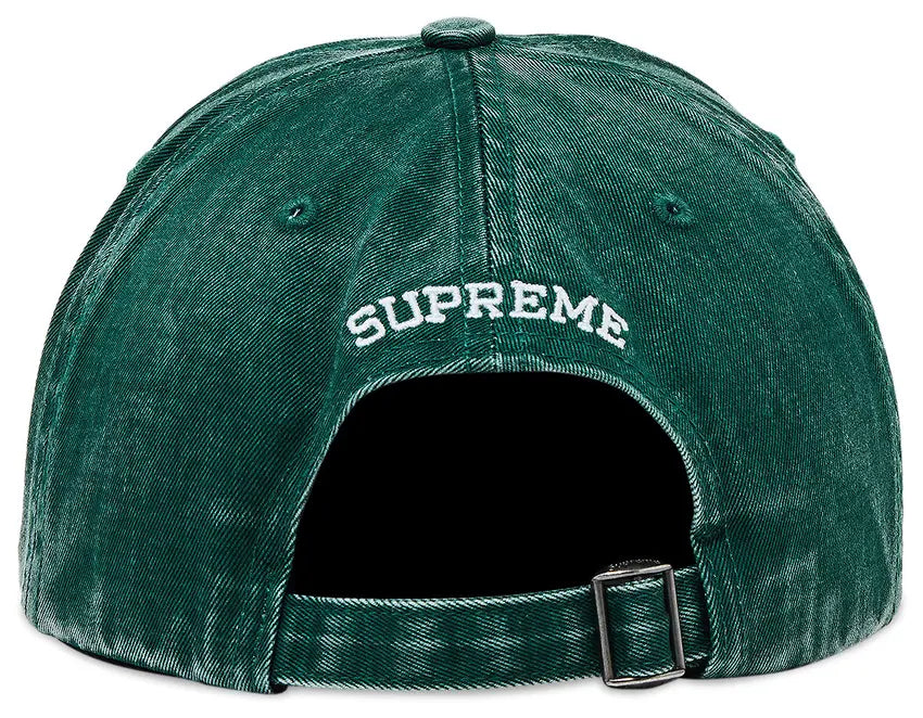 Supreme Pigment Coated S Logo 6 Panel Hat In Green