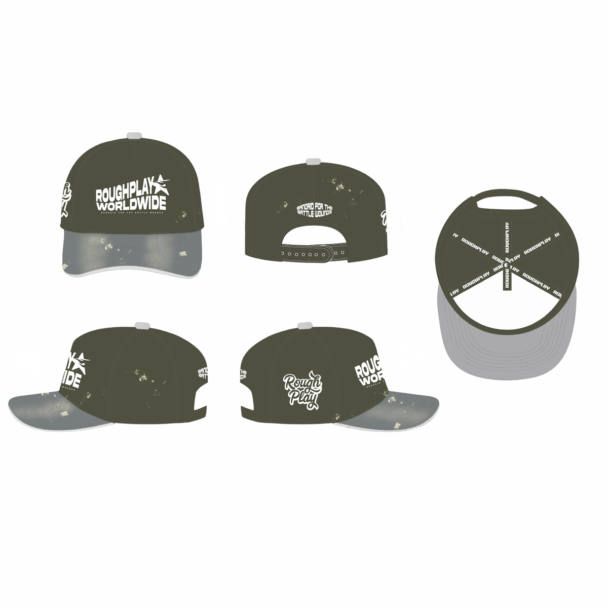 RoughPlay Worldwide Snapback Hat In Green