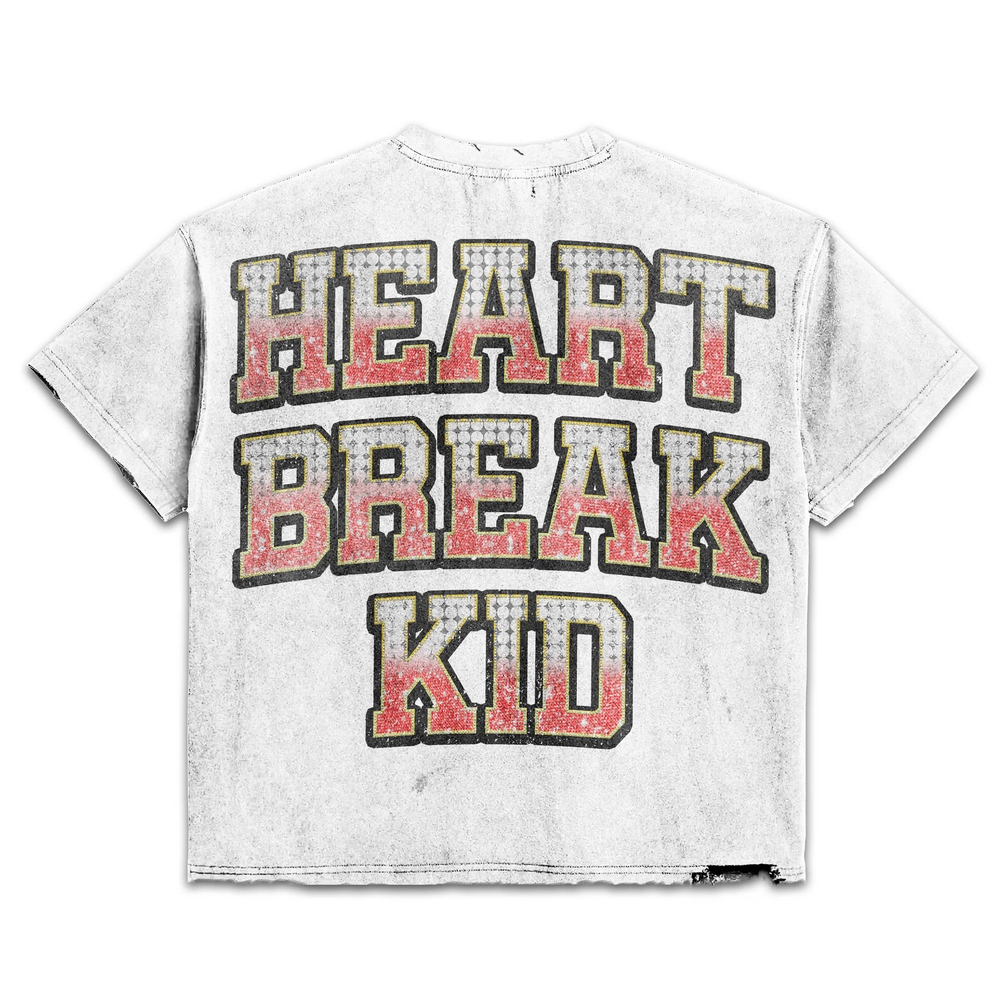 Prestige Heart Break Kid T-Shirt In Washed White