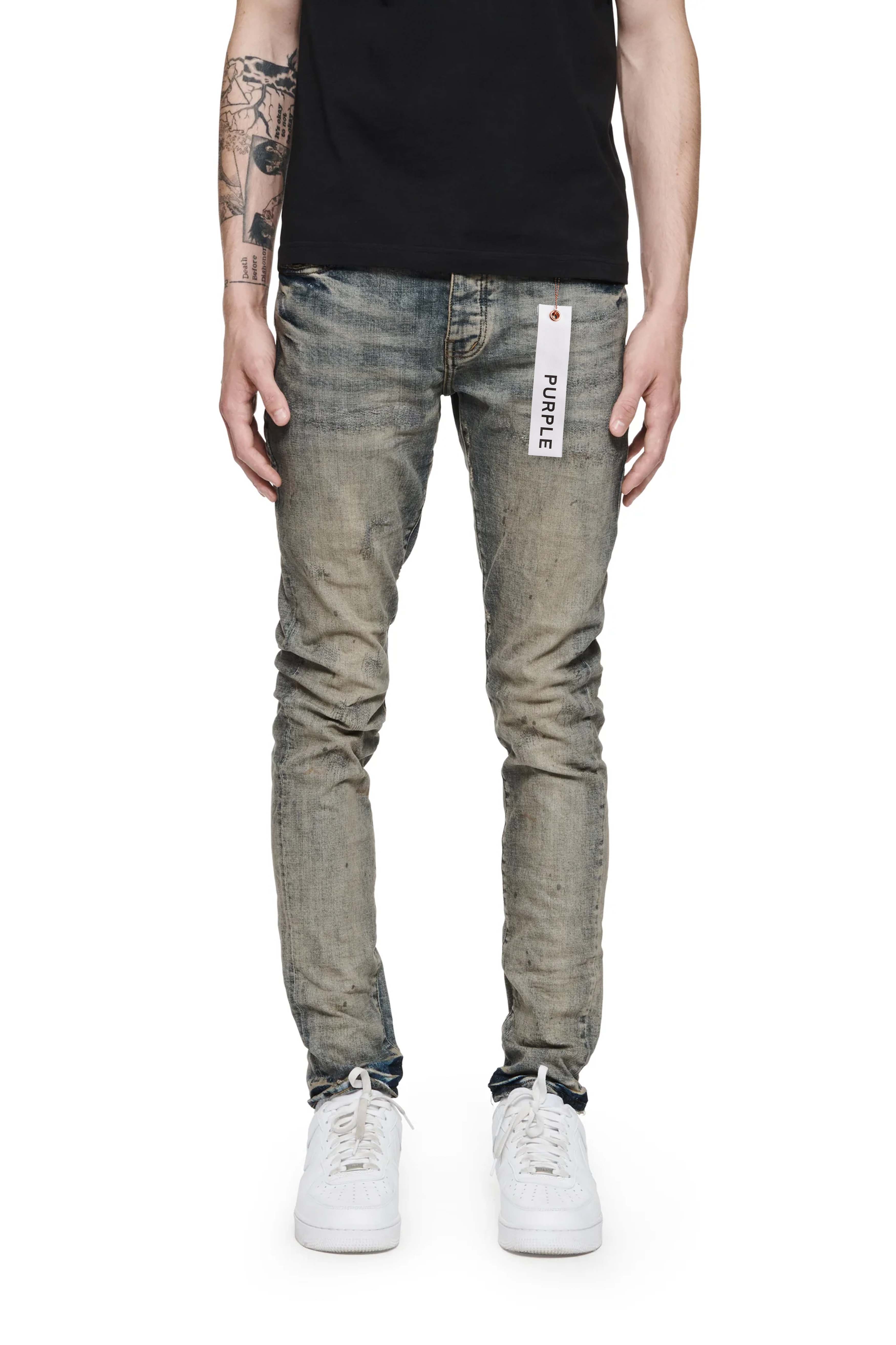 Purple Brand P001 Indigo Oil Repair Jeans IOR
