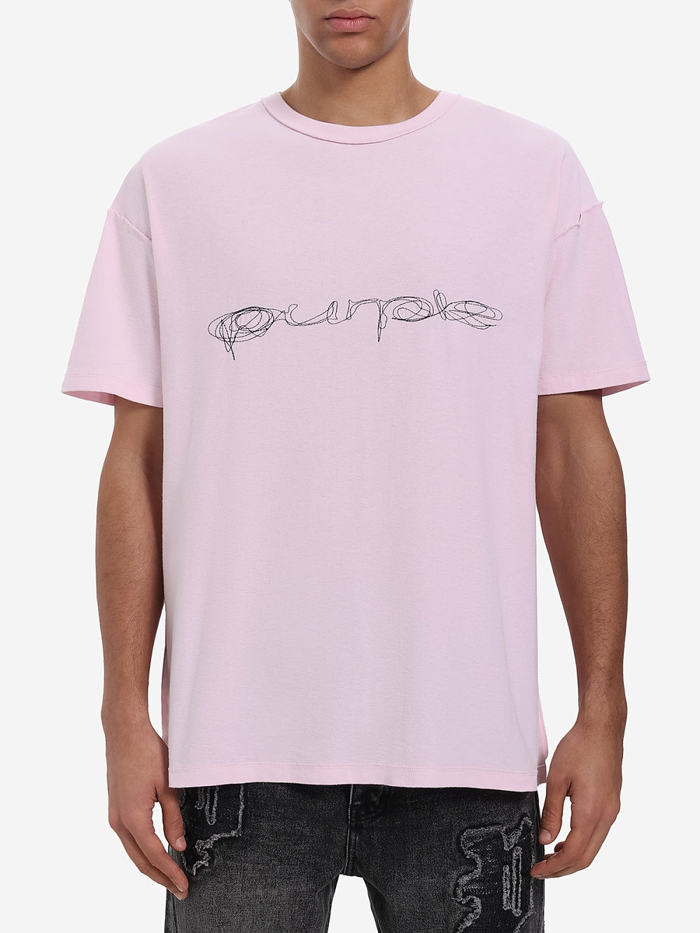 Purple Brand Cotton Logo Inside-out T-Shirt In Pink P101-TLLL425