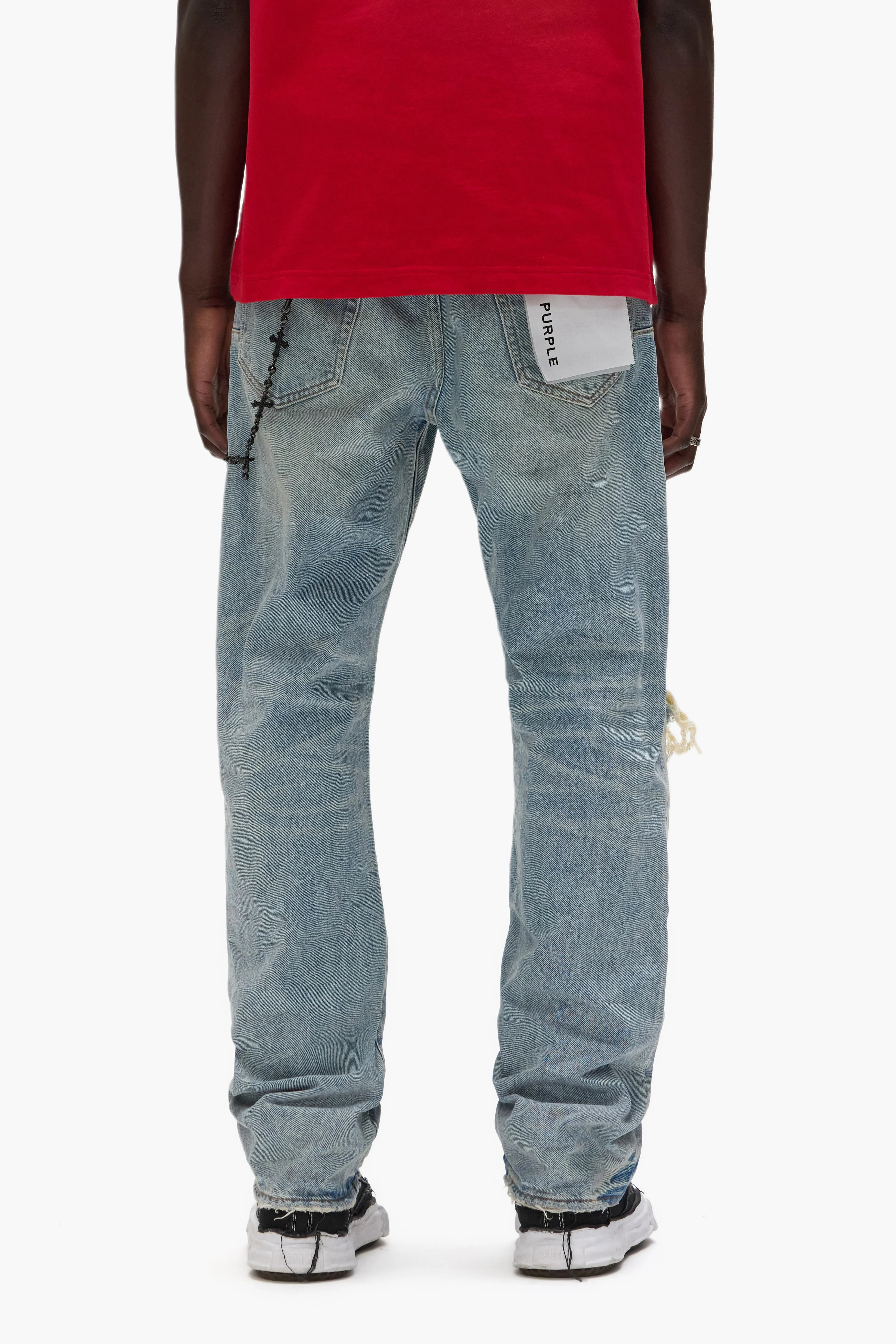 Purple Brand P011 Knee Blowout In Light Indigo