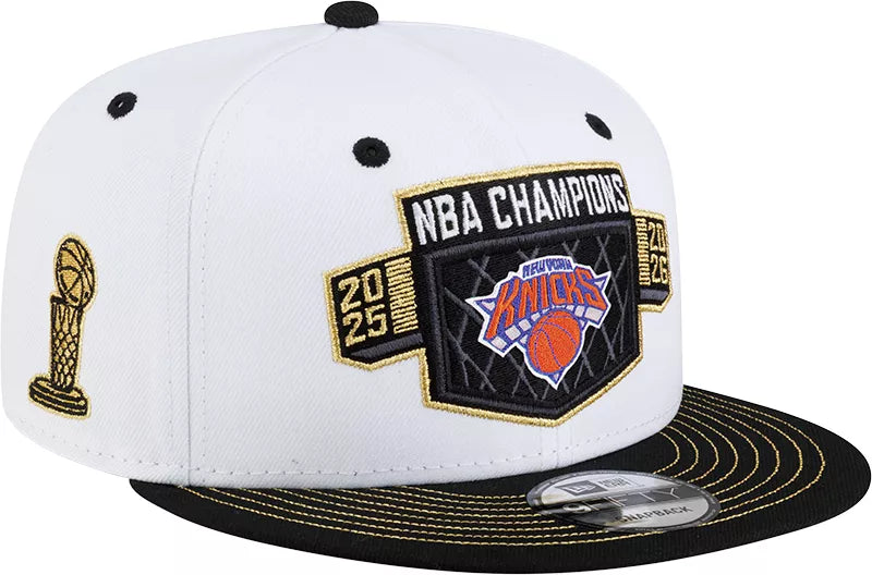 New York Knicks New Era White/Black 2026 NBA Finals Champions Locker Room 9FIFTY Snapback Hat
