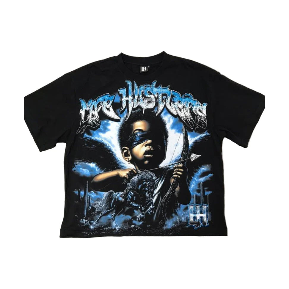 Life Hustlers Brand Warrior Girl Black T-Shirt