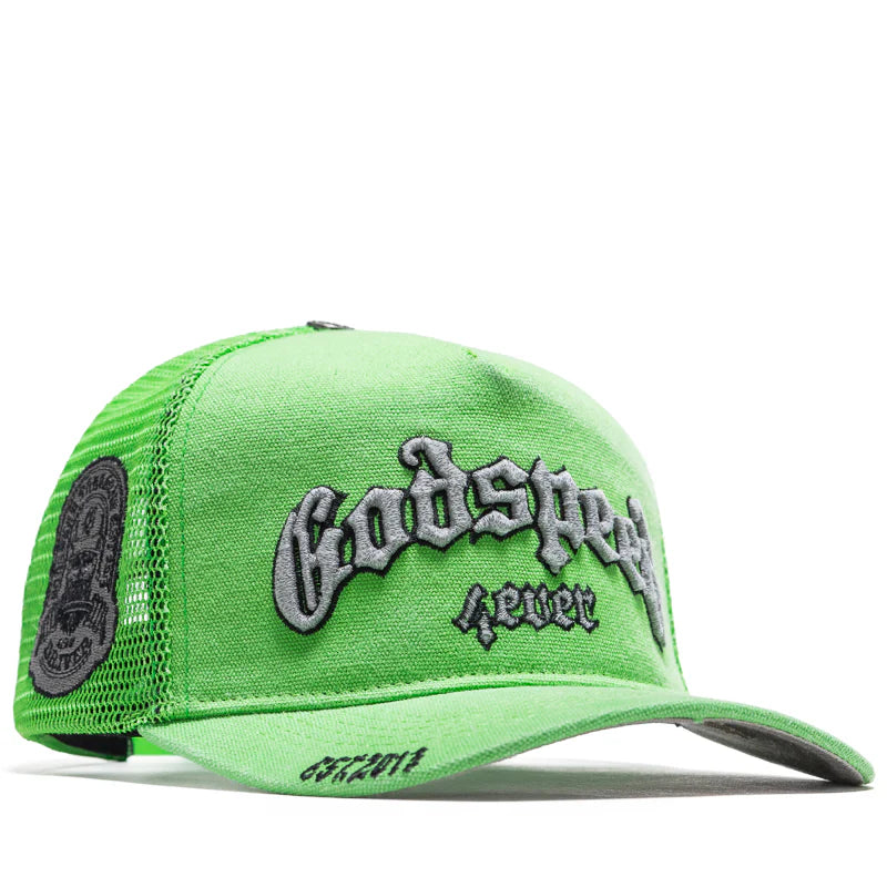Godspeed Forever Trucker Hat Lime Green