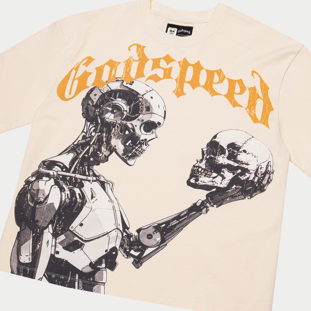 Godspeed Mankind vs Ai III Short Sleeve Shirt In Bone/Yellow