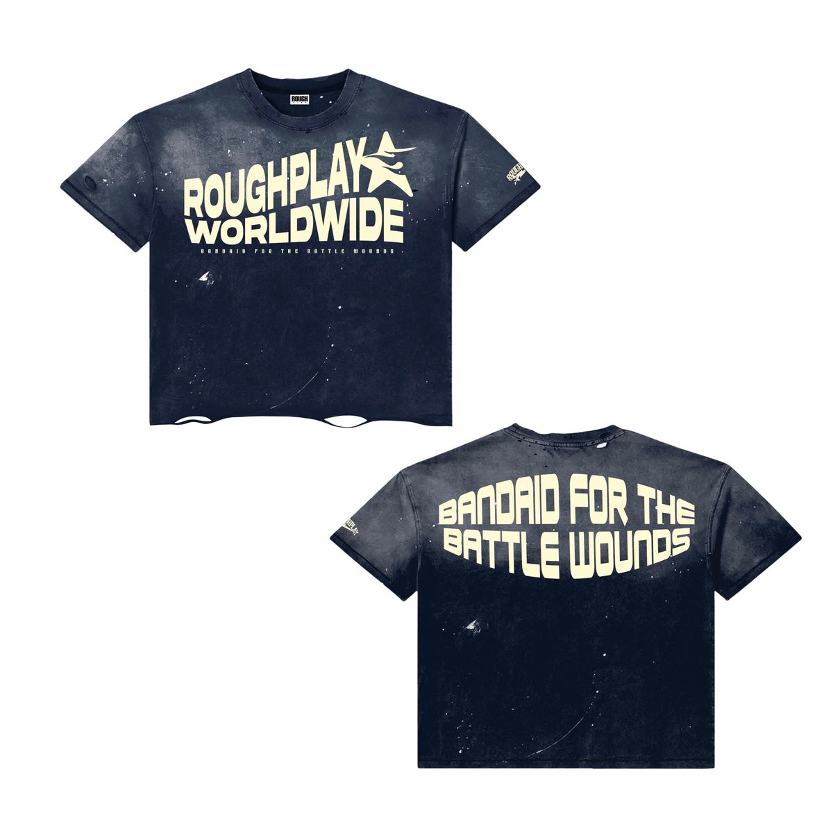 RoughPlay Worldwide T-Shirt In Navy/Tan