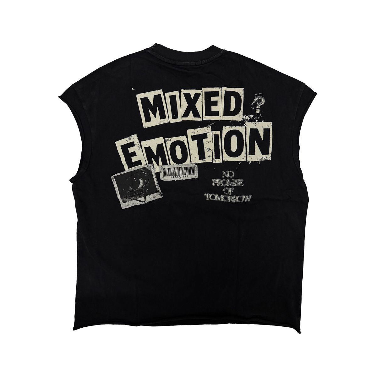 Mixed Emotion Newspaper Sleeveless T-Shirt