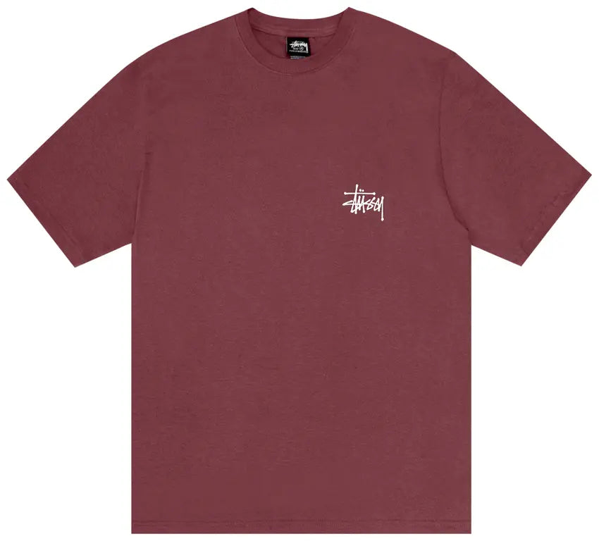 Stussy Basic T-Shirt In Oxblood