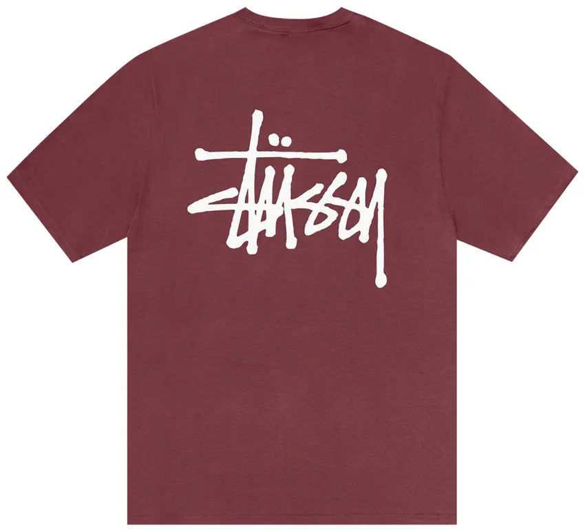Stussy Basic T-Shirt In Oxblood