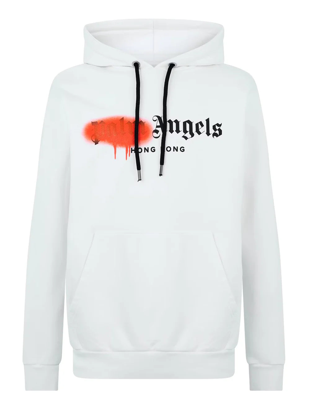 PALM ANGELS HONG KONG SPRAYED LOGO WHITE HOODIE
