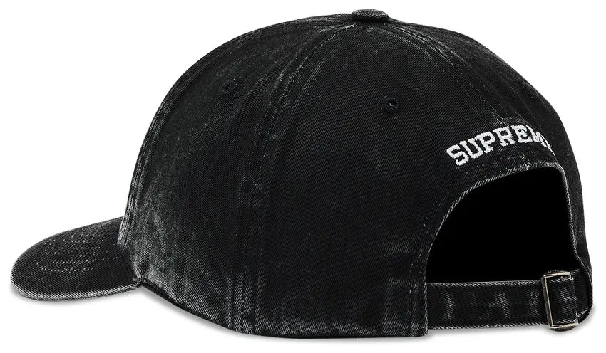 Supreme Pigment Coated S Logo 6 Panel Hat In Black