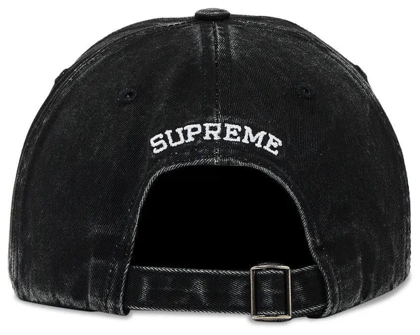 Supreme Pigment Coated S Logo 6 Panel Hat In Black