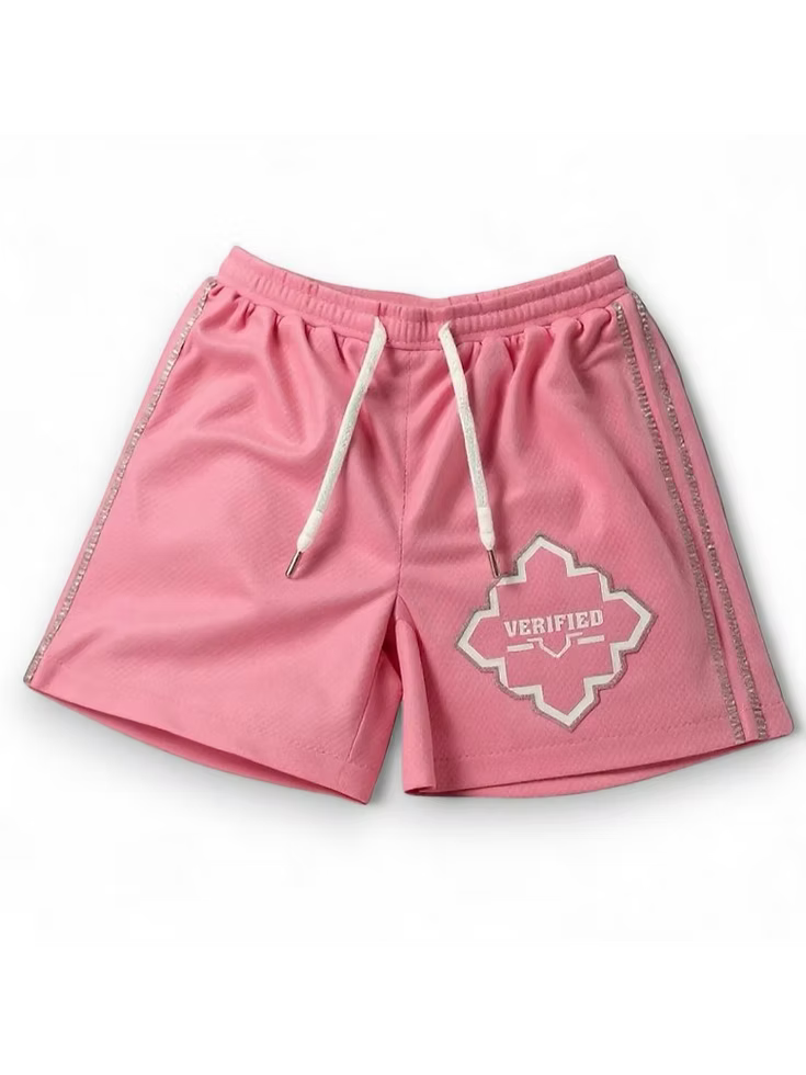 Verified Star Signature Shorts With Rhinestones