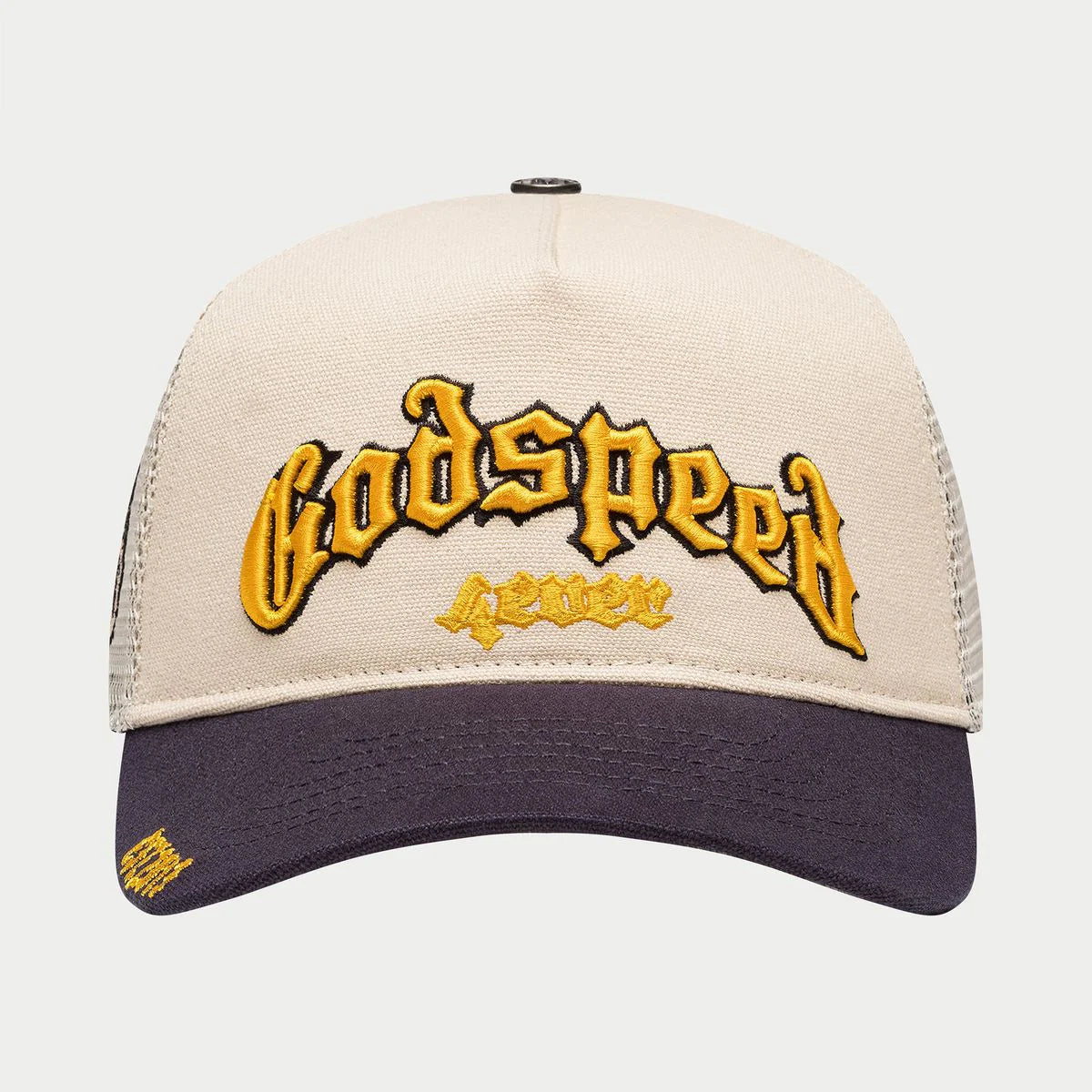 Godspeed Forever Trucker Hat Bone/Yellow/Navy