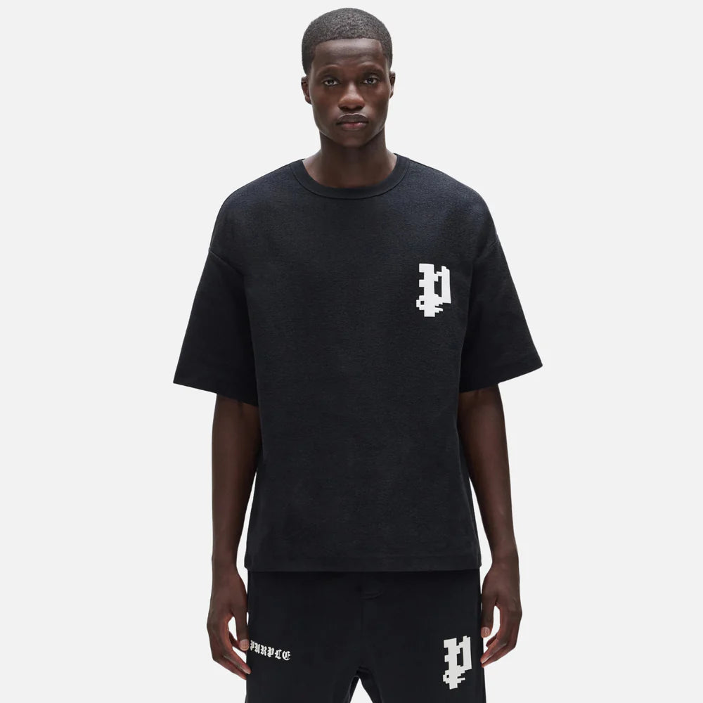 Purple Brand Pixelated T-shirt In Black M1057-HJBP425