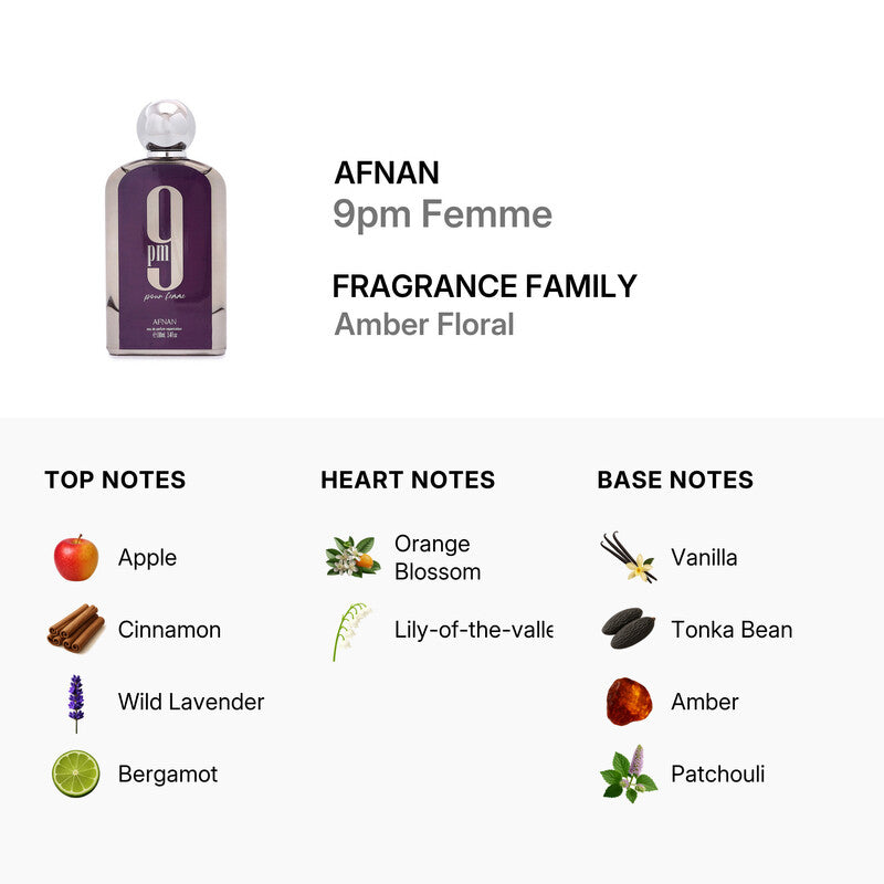 Afnan 9pm Femme Eau De Parfum Spray 3.4 Fl. Oz. Women