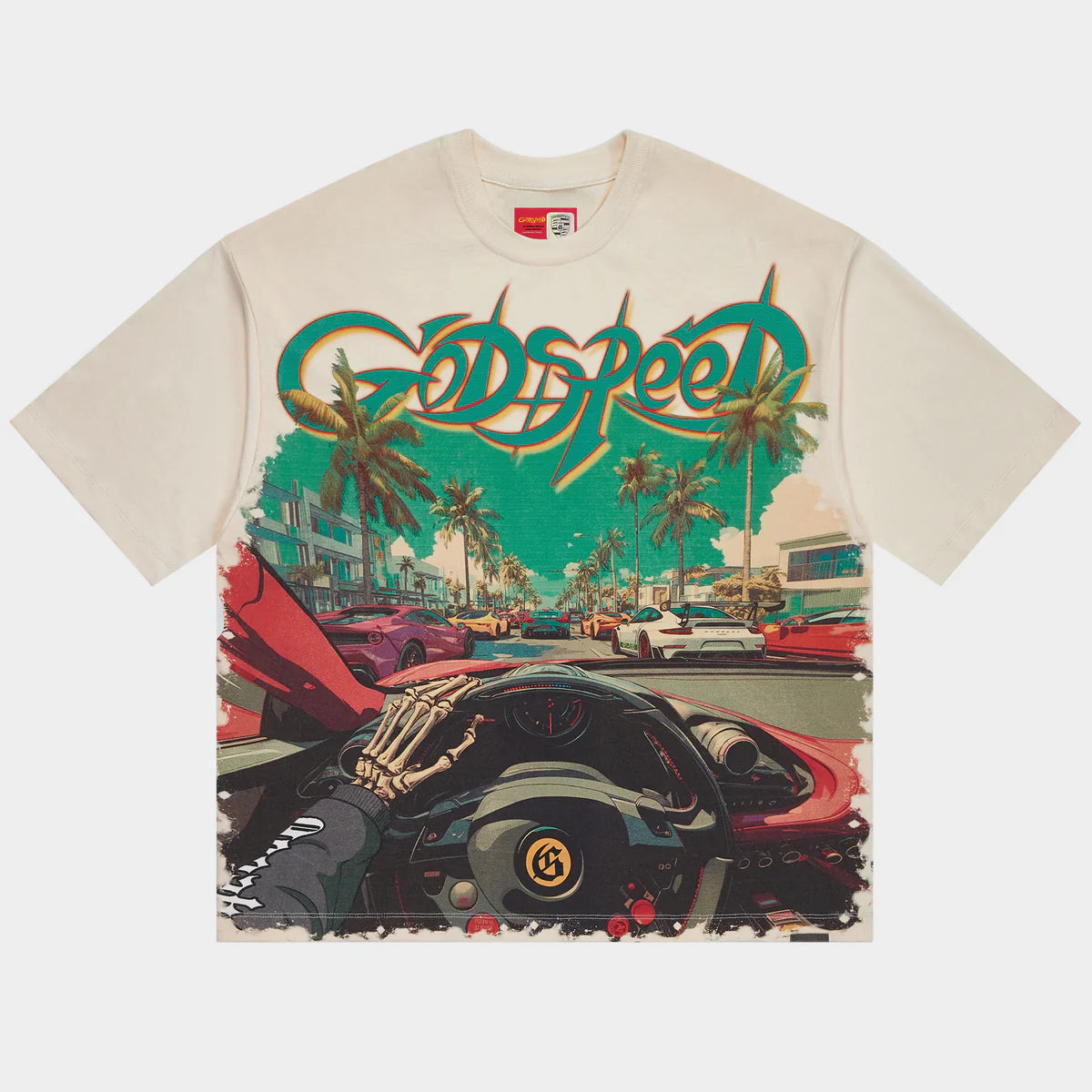 Godspeed Power Steering T-shirt  In Bone