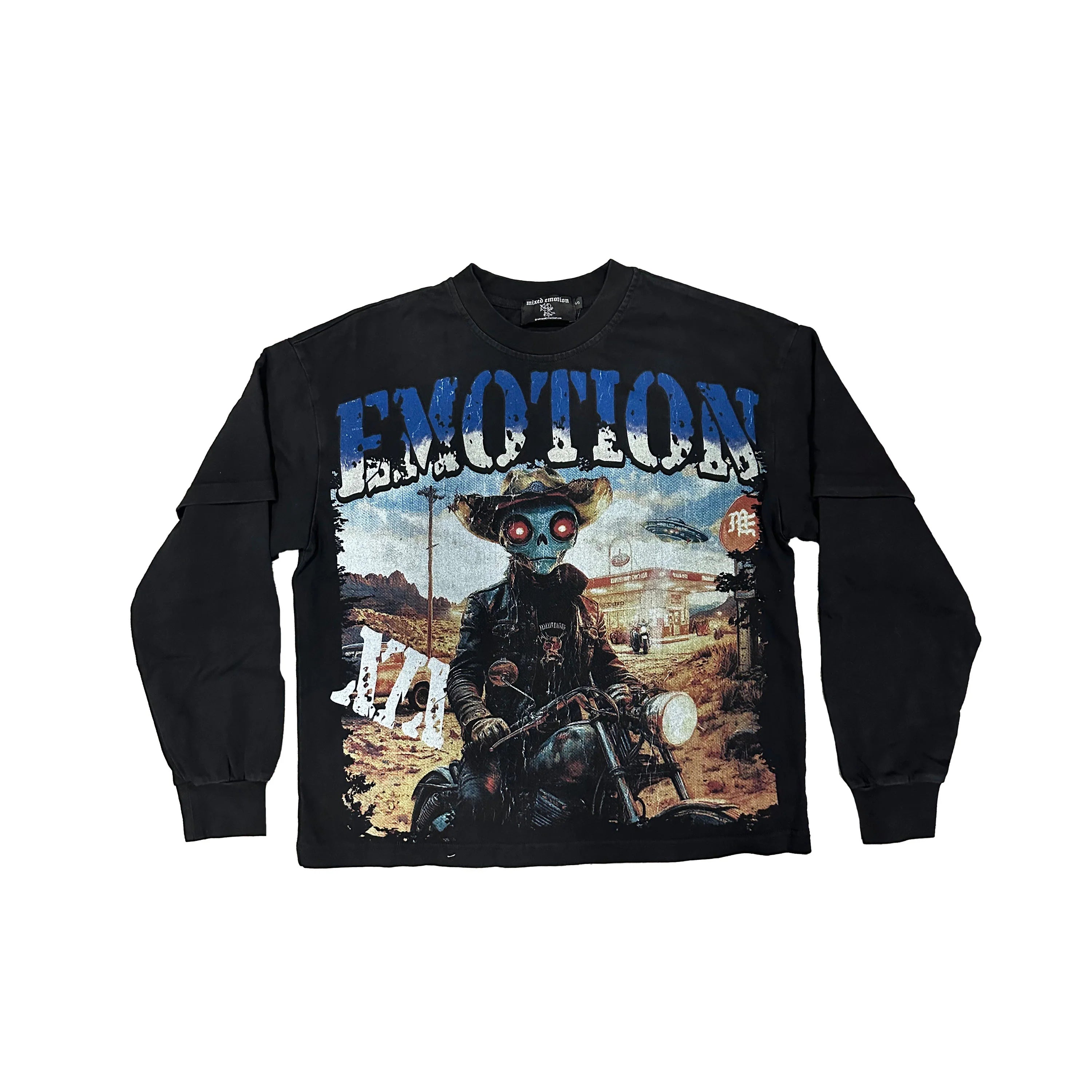 Mixed Emotion Racer Black Long Sleeve Shirt