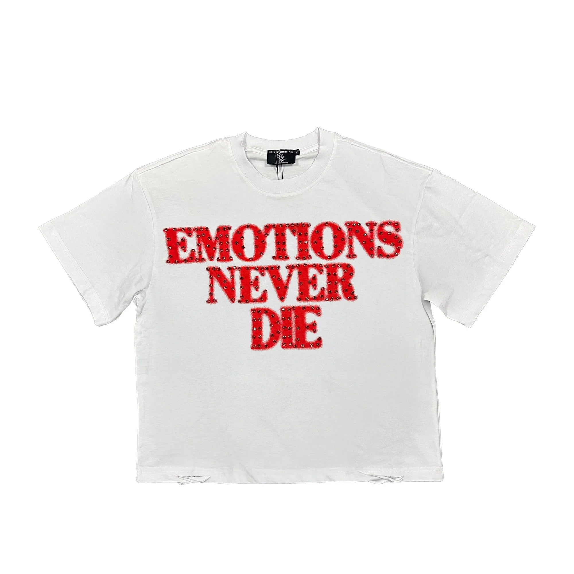 Mixed Emotion Red End Rhinestone T-Shirt