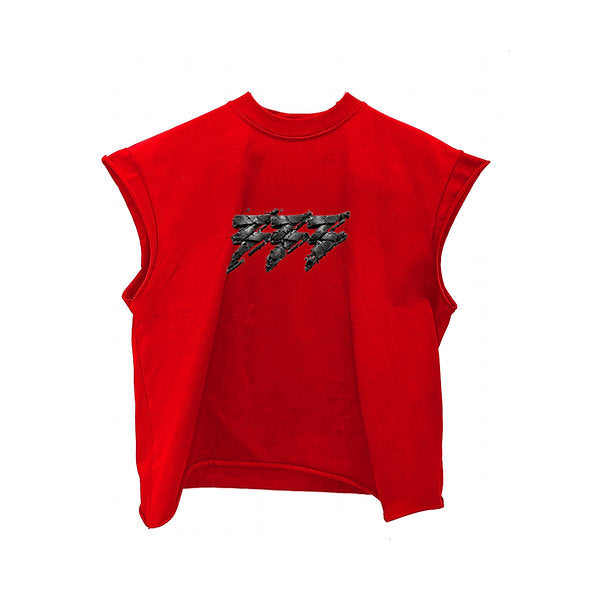333 3eyevision Don't Be Afraid Red Rock Sleeveless T-Shirt In Red