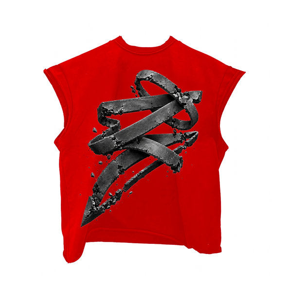 333 3eyevision Don't Be Afraid Red Rock Sleeveless T-Shirt In Red
