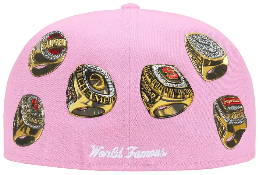 Supreme Rings Box Logo New Era In Pink