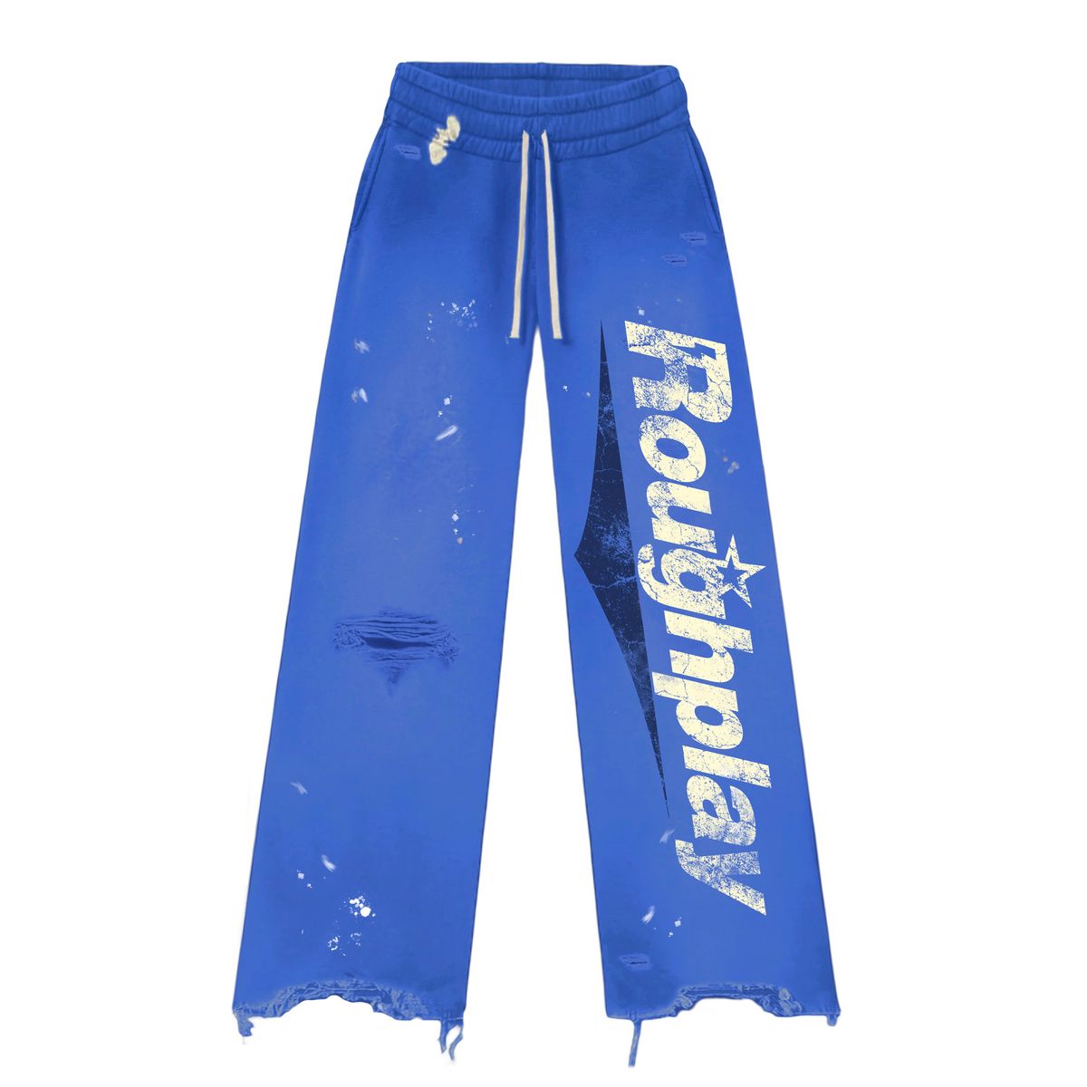 RoughPlay Flare Sweatpants In Royal / White